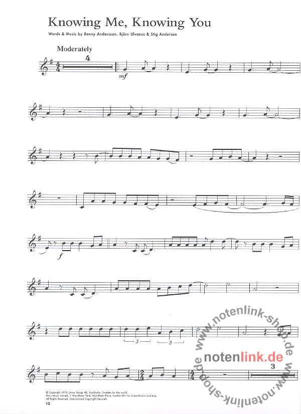 Musiknoten Für Klarinette Playalong For Clarinet Guest Spot Abba
