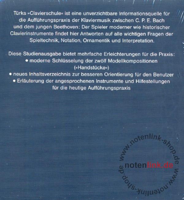 Türk, Daniel Gottlob Klavierschule FaksimileReprint der 1. Ausgabe