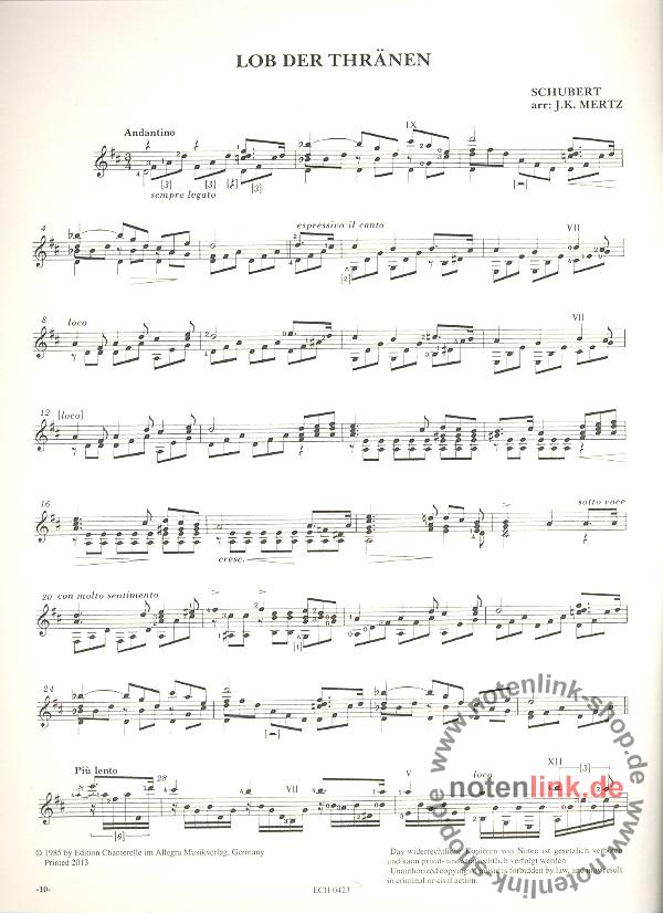 Schubert, Franz 6 Schubert Songs for guitar Chanterelle Verlag im