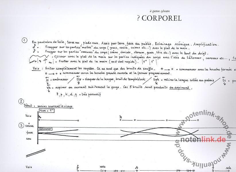Globokar, Vinko Corporel für einen Schlagzeuger auf seinem Körper C