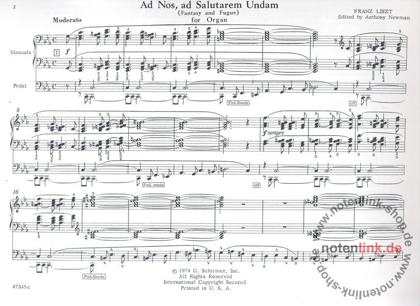Liszt, Franz Ad Nos Ad Salutarem Undam fantasy and fugue for organ