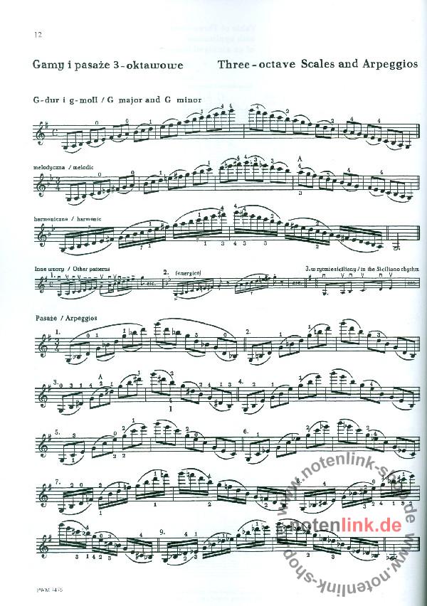 Uminska, Eugenia Study of scales and arpeggios for violin Studium gam