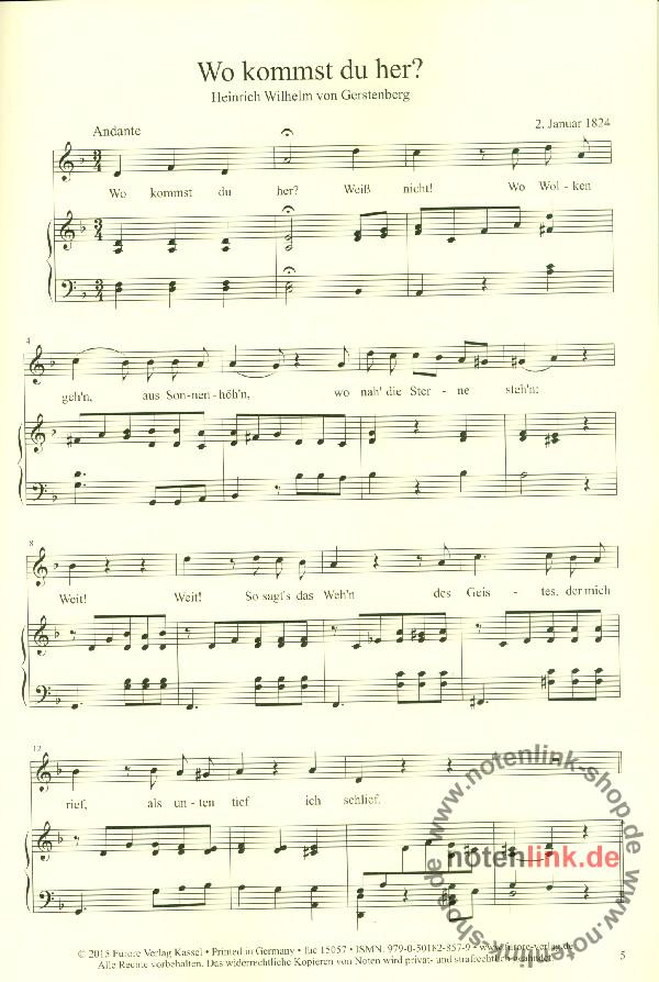 Hensel, Fanny (Mendelssohn) Wo kommst du her für Gesang und Klavier Furore Verlag im