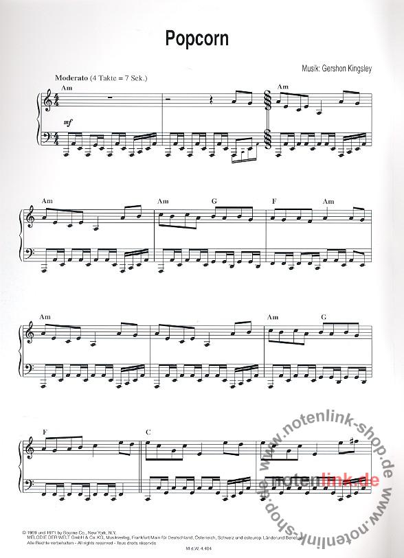 Kingsley, Gershon : Popcorn: Einzelausgabe für Klavier, Verlagskopie