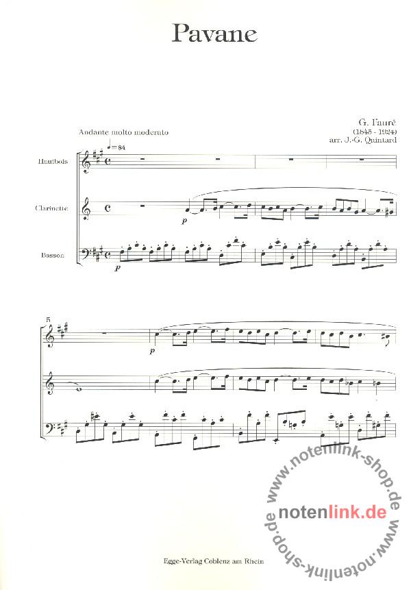 Fauré, Gabriel Urbain Pavane für Oboe