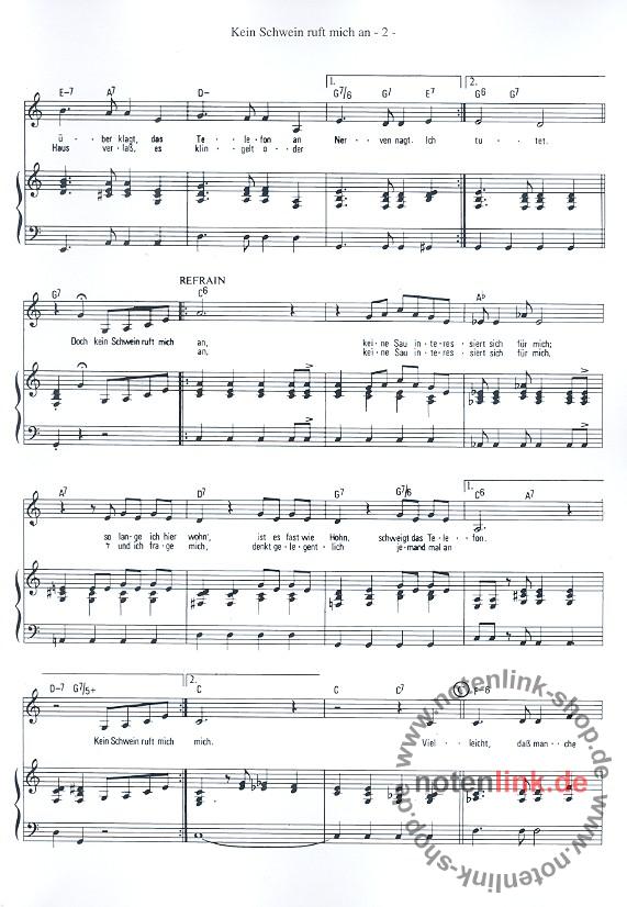 Max Raabe - Kein Schwein ruft mich an : Einzelausgabe Gesang und ...