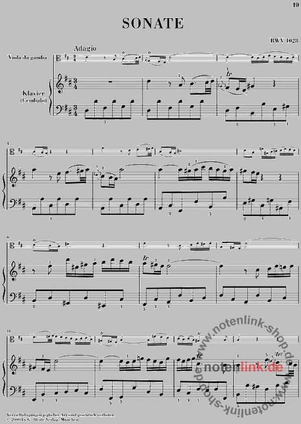 Bach - 3 Sonate Per Viola Da Gamba E Cembalo BWV 1027-1029 - Spartito Musicale - Foto 7