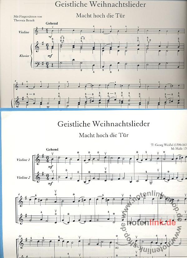 Die 30 schönsten Weihnachtslieder, für 2 Violinen (Violine und Klavier
