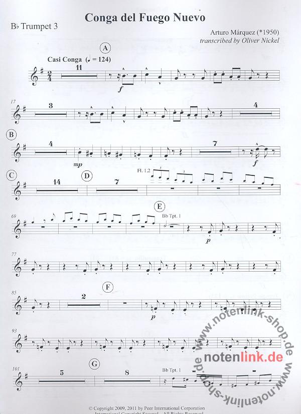 Arturo Márquez Conga del fuego nuevo for symphonic band, score and