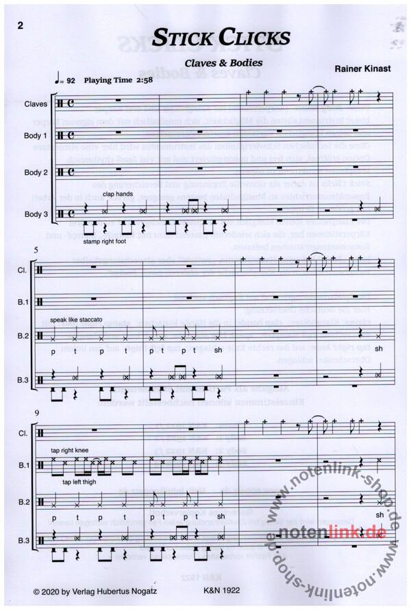 Kinast, Rainer Stickclicks Claves & Bodies für BodyPercussion bei