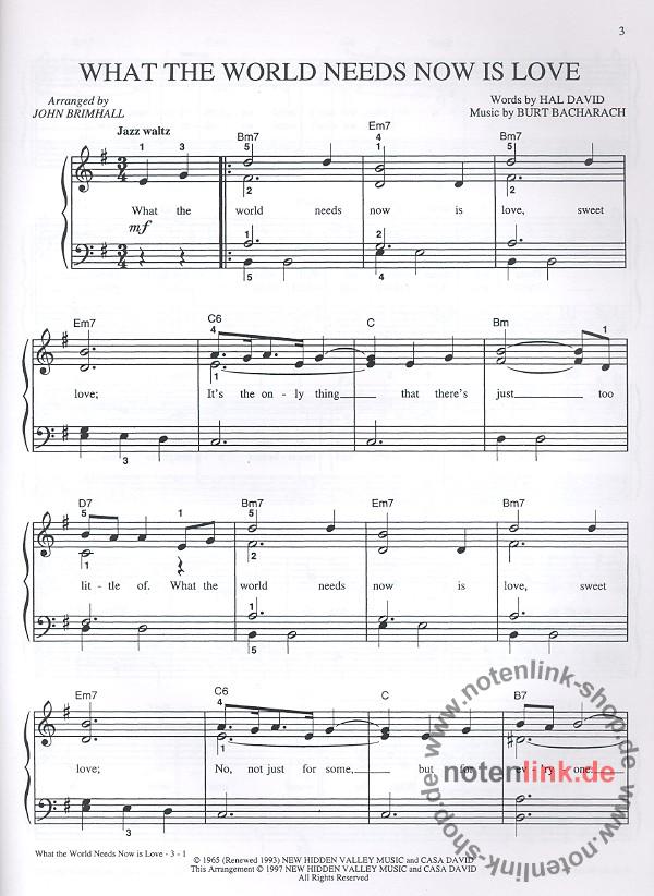 Bacharach Burt F Burt Bacharach For Easy Piano With Lyrics And Chords Bei Mayrische Musik Muller Kaufen